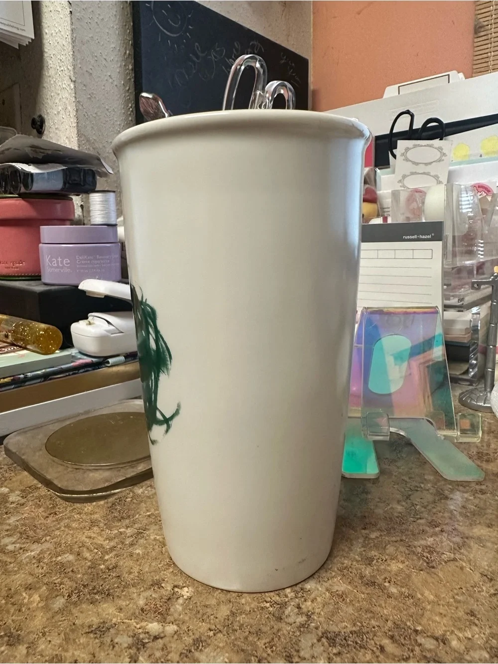 Starbucks Boy Painter Double Wall Traveler 12 Oz